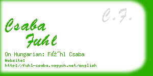 csaba fuhl business card